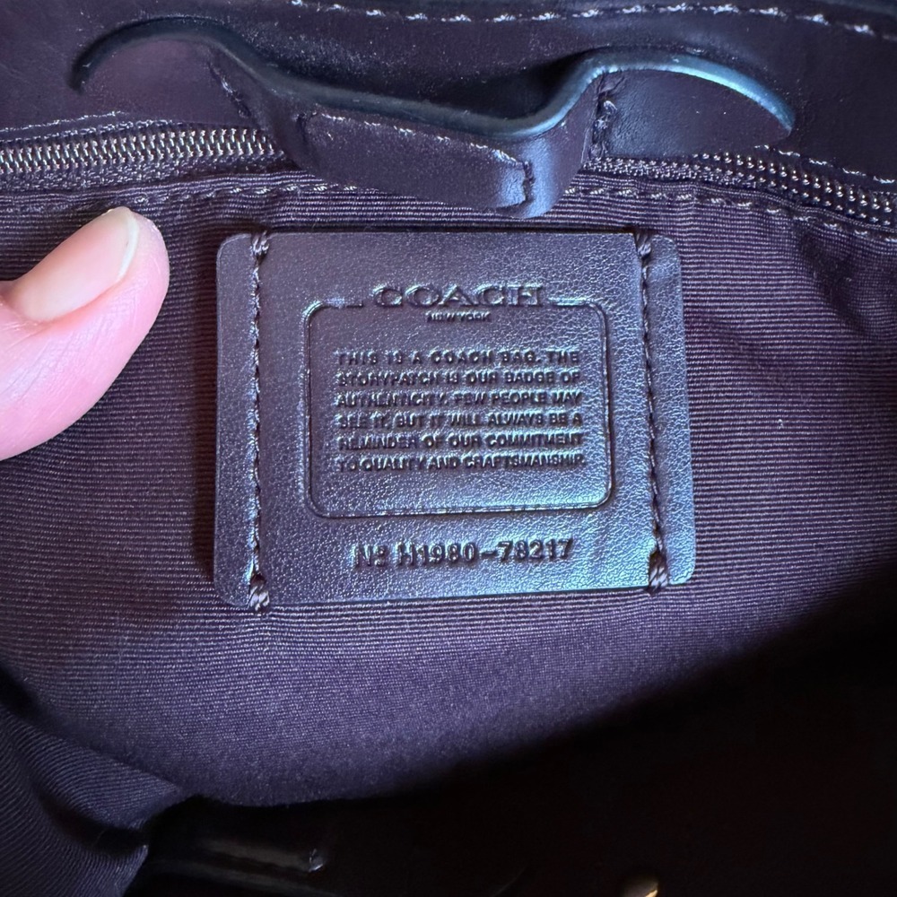 COACH 78217 Central‎ Shopper Tote Tote Bag Black Leather Brass Hardware Purse - Picture 16 of 16